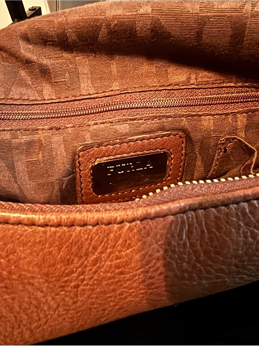 Authentic FURLA Brown Pebbled Leather Hobo Bag Excellent Condition-Italian Made - Picture 10 of 15